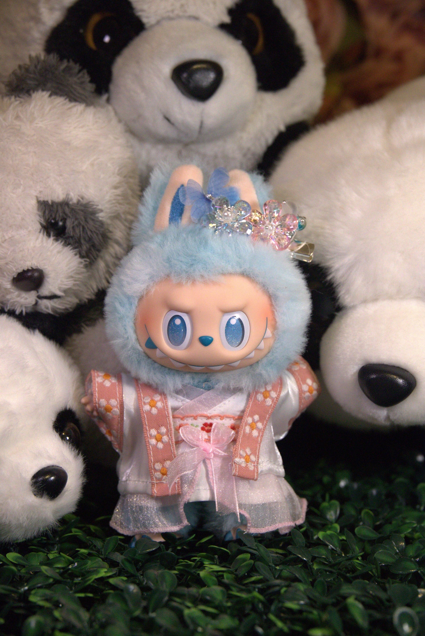 Shimmering Pink Mini Hanfu Set for Labubu