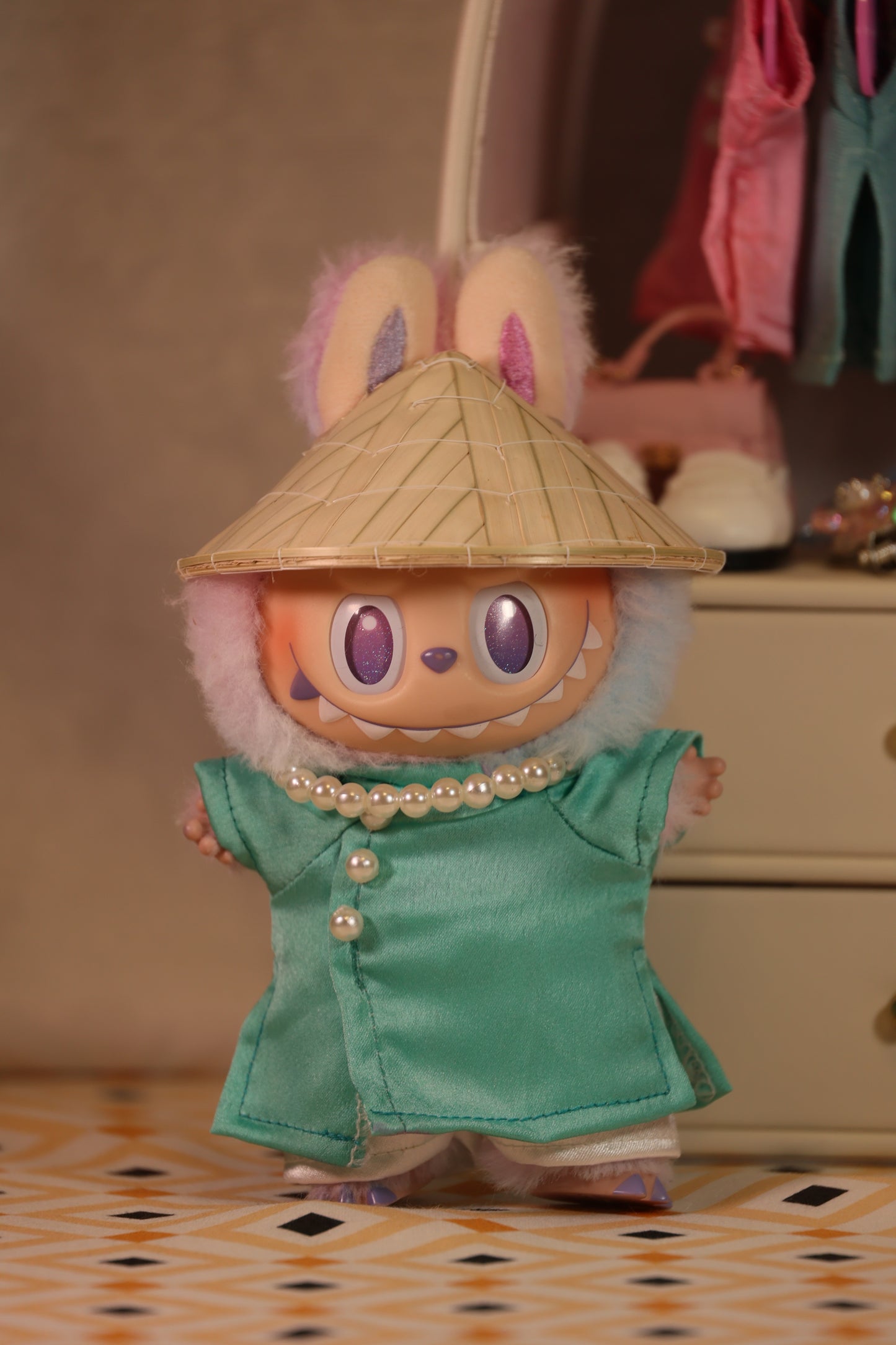 The Tranquil Tide Teal Miniature Ao Dai Set