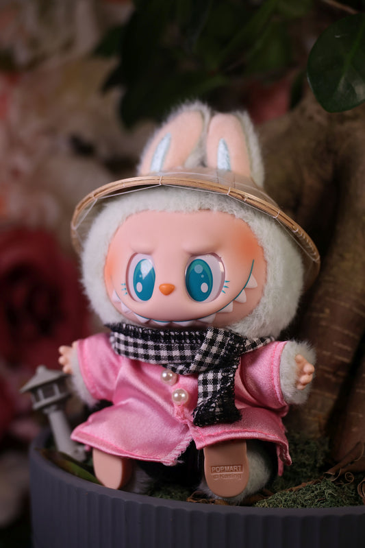 Blushing Lotus Pink Mini Áo Bà Ba Set for Labubu