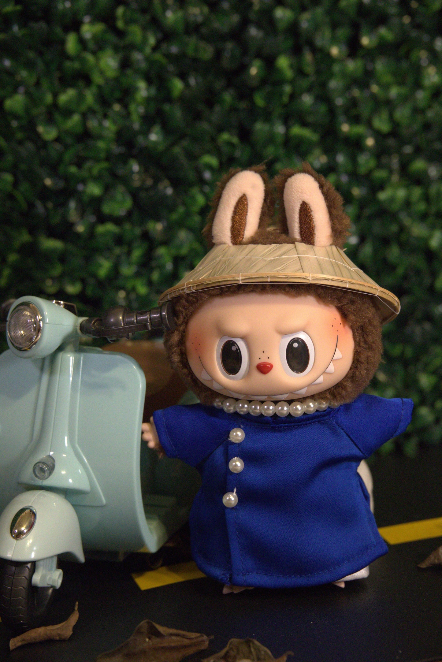 Royal Blue Mini Áo Dài Set for Labubu