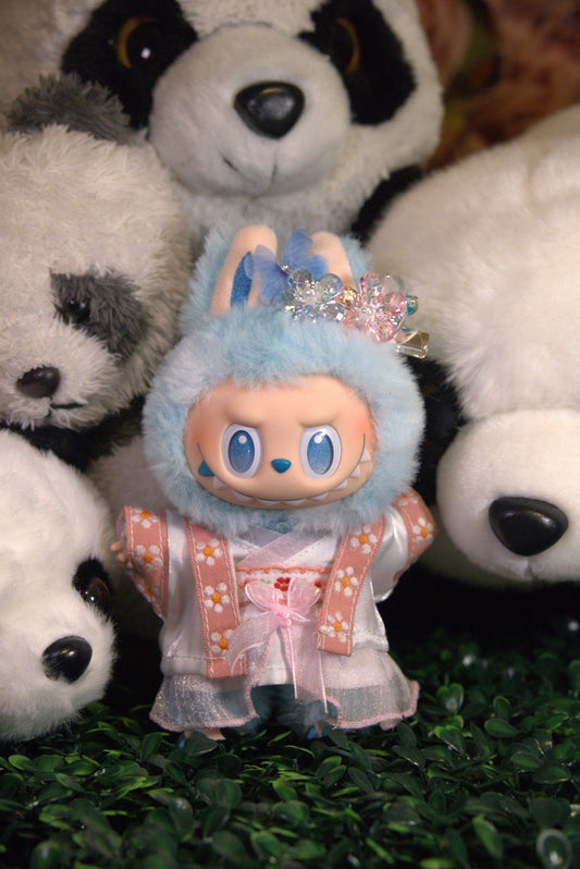 Shimmering Pink Mini Hanfu Set for Labubu