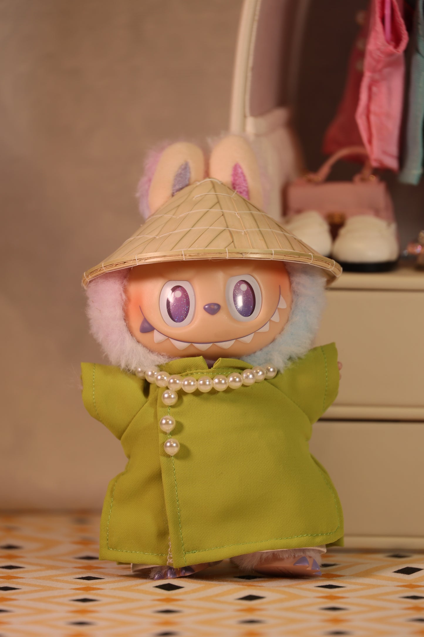 The Jade Glow Chartreuse Miniature Ao Dai Set