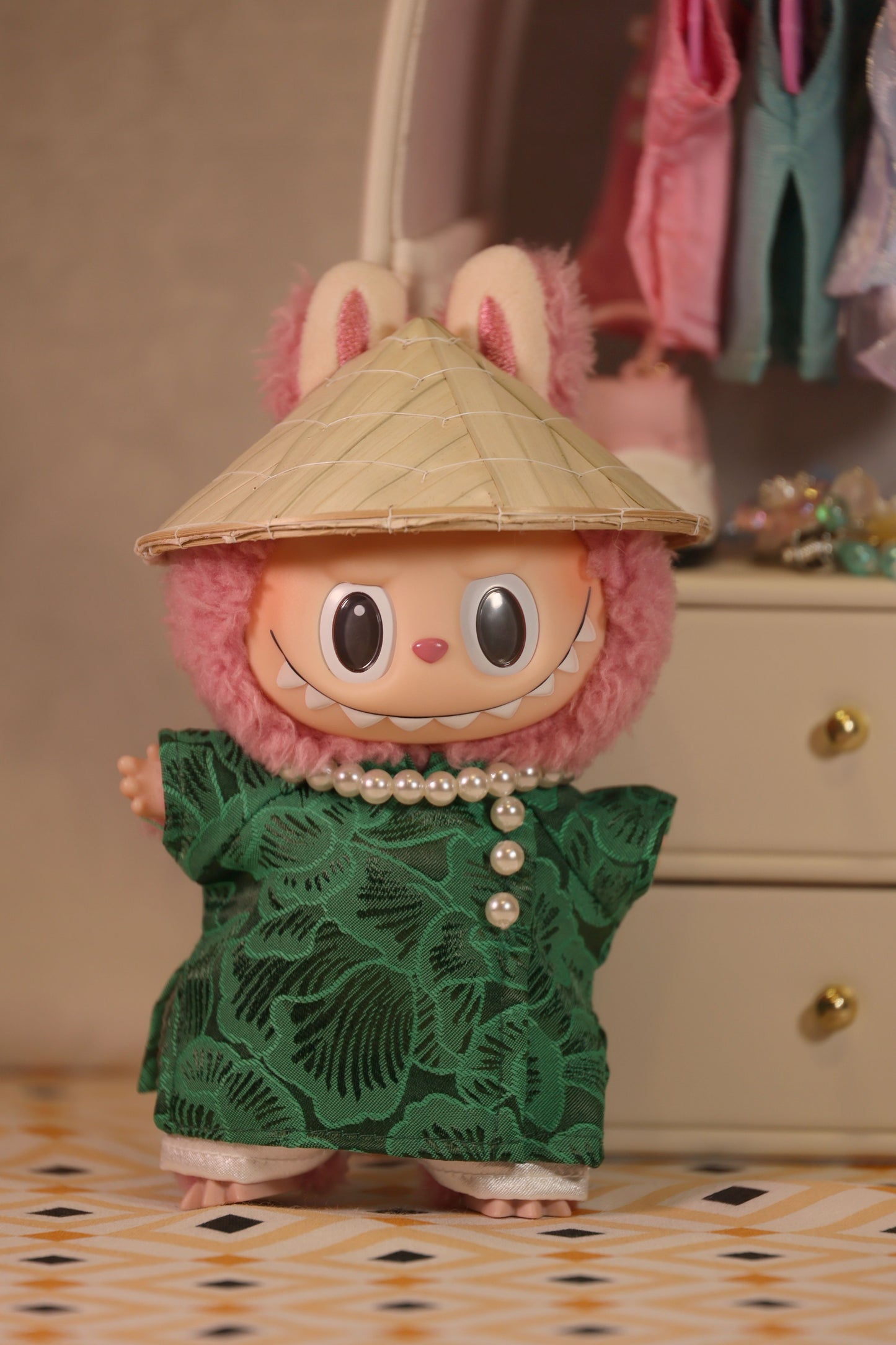 The Emerald Forest Brocade Miniature Ao Dai Set